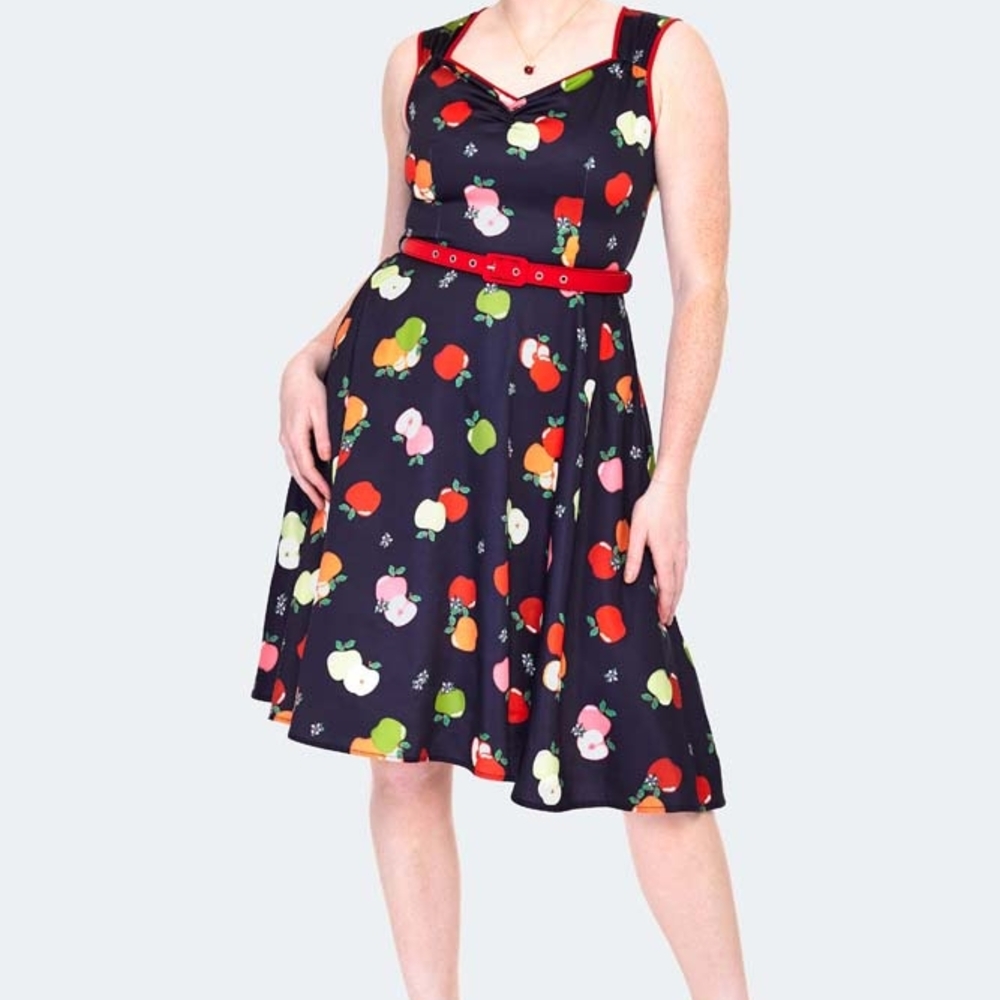 Voodoo Vixen 50s Apple Flare Dress UK 16 US 12/14